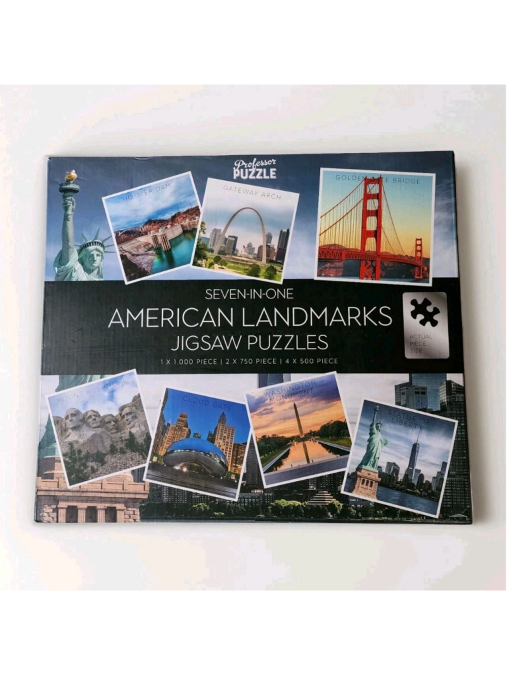 Professor Puzzle American Landmarks 7-in-1 Jigsaw Puzzle Set - 4500 Pcs - SEALED